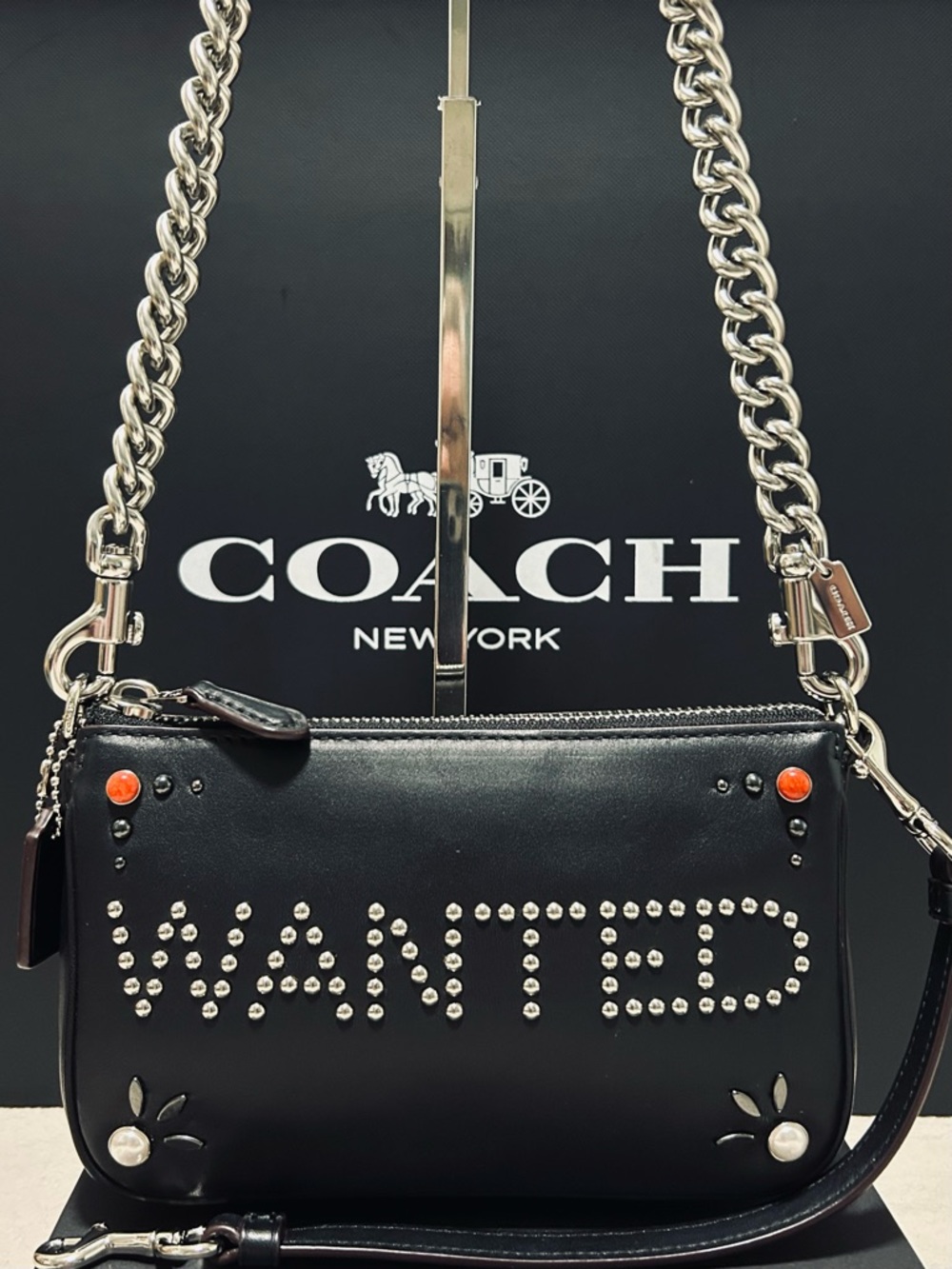 COACH Nolita “WANTED” Western Rivets Demi Shoulder Bag - Picture 4 of 14